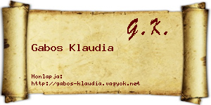 Gabos Klaudia névjegykártya